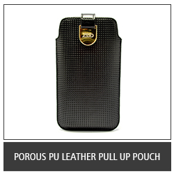 Porous PU Leather Pull UP Pouch